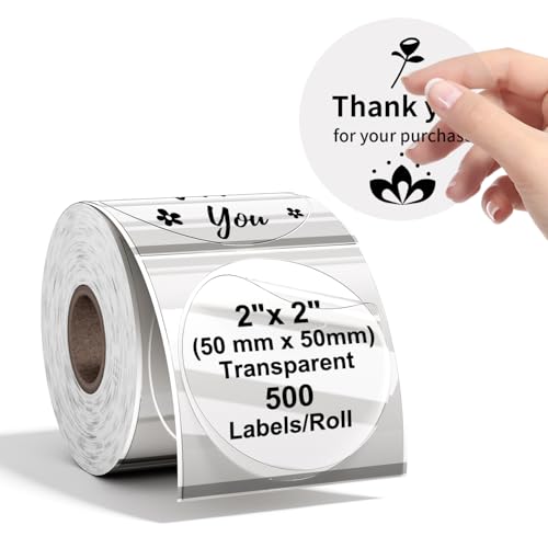 Phomemo Versandaufkleber 4×6 DHL Etiketten, Thermopapier Versandetiketten für Labeldrucker Wasserfester Etiketten Papier (transparent 500PCS) von Phomemo