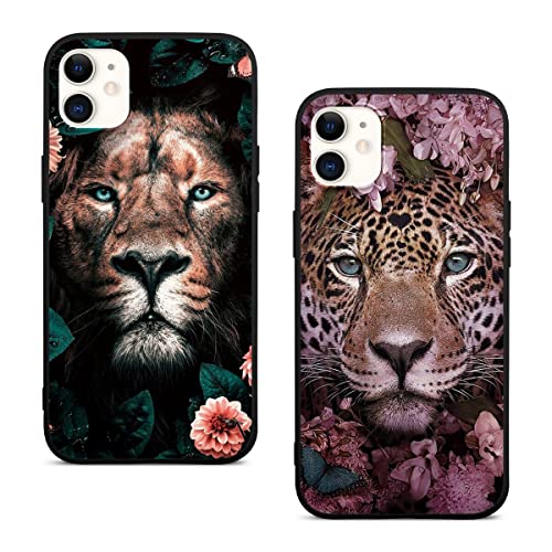 Phoona [2 Stück Hülle für Apple iPhone 11 6,1", TPU Weiche Schwarz Matt Silicone Schutzhülle, Ultra Dünn Stoßfest Kratzfest Schutz Handyhülle mit Motiv Designs Case Cover für iPhone 11 Löwe von Phoona