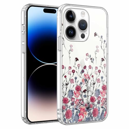 Phoona Durchsichtig Silikon Hülle für Apple iPhone 11 Pro 5,8" Case, Weiche Transparente Handyhülle, Ultra Dünn TPU Stoßfeste Kratzfeste Schutzhülle Blume 2 Motiv Designs Cover für iPhone 11 Pro von Phoona