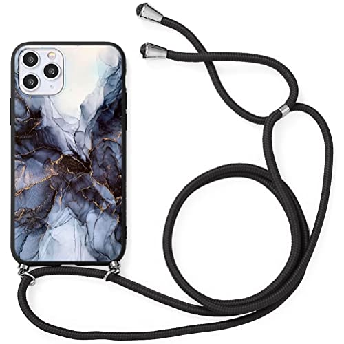 Phoona Handykette Hülle für Huawei P30 Pro 6,47" mit Band, Seil Necklace Handyhülle zum Umhängen Kordel Tasche Cover Marmor Motiv Schnur Case TPU Silikon Stoßfest Schutzhülle für Huawei P30 Pro von Phoona