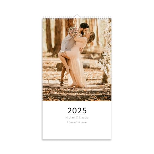 PhotoFancy® - Personalisierter 3-Monats-Wandkalender 2025 mit eigenen Fotos - Drei Monate auf einen Blick - Wandkalender mit Datumsschieber selbst gestalten von PhotoFancy