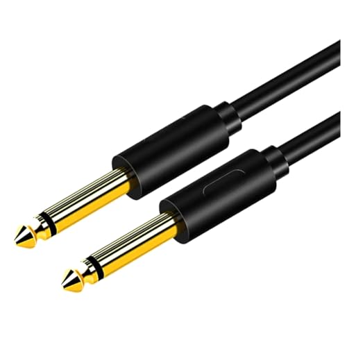 6,5 mm Klinken-Audiokabel, PVC, 6,35 Klinkenstecker auf Stecker, Aux-Kabel für Gitarren-Mischpult-Verstärker-Bass, 6,35 Mm, 3 Meter von Phyachelo