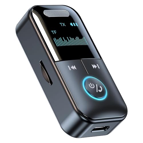 Bluetooth 5.4 Sender-Empfänger 2 in 1 Tragbarer Kabelloser 3,5-Mm-Buchse-AUX-Audioadapter für TV/PC/Kopfhörer/Auto/Zuhause von Phyachelo