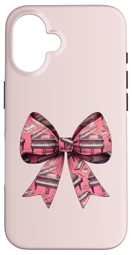 Kokette Schleife Klavier Mama Pianist Muttertag Rosa Schleife Mädchen Hülle für iPhone 16 von Piano Pianist Coquette Aesthetic Girl Women Gifts