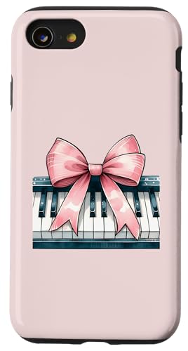 Kokette Schleife Klavier Mama Pianist Muttertag Rosa Schleife Mädchen Hülle für iPhone SE (2020) / 7 / 8 von Piano Pianist Coquette Aesthetic Girl Women Gifts