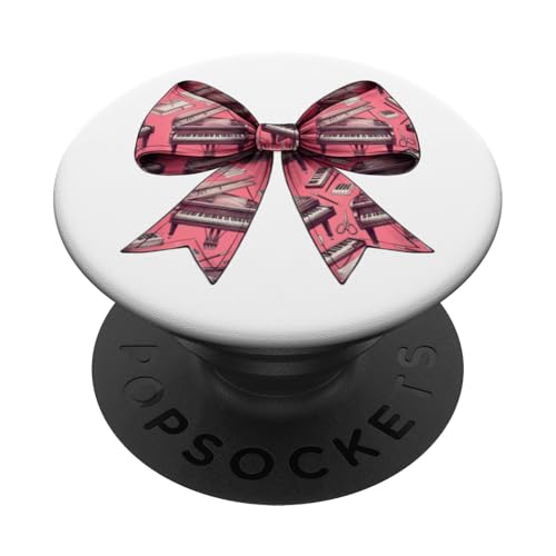 Kokette Schleife Klavier Mama Pianist Muttertag Rosa Schleife Mädchen PopSockets Klebender PopGrip von Piano Pianist Coquette Aesthetic Girl Women Gifts