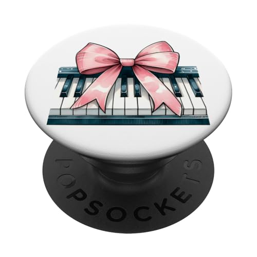 Kokette Schleife Klavier Mama Pianist Muttertag Rosa Schleife Mädchen PopSockets Klebender PopGrip von Piano Pianist Coquette Aesthetic Girl Women Gifts