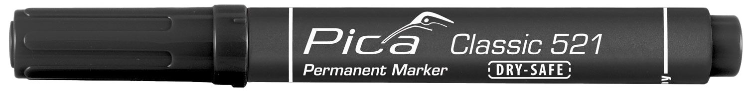 PICA Classic Permanent Marker, 521/46/SB, Keilspitze, schwarz von Pica