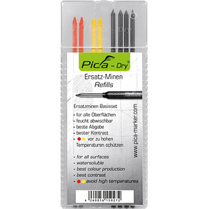 Pica Dry 4020 Fallminen-Bleistiftminen graphit, rot, gelb 2,8 mm, 8 St. Pica Dry 4020 Fallminen-Bleistiftminen graphit, rot, gelb 2,8 mm, 8 St. von Pica