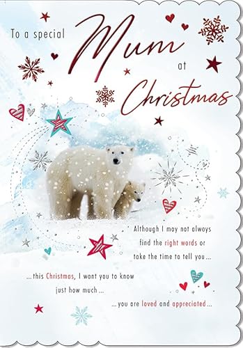 Piccadilly Greetings Weihnachtskarte To A Special Mum mit Eisbären, 22,9 x 15,2 cm von Piccadilly Greetings