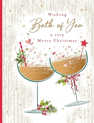 Piccadilly Greetings Weihnachtskarte Wishing Both Of You Champagner, 20,3 x 15,2 cm von Piccadilly Greetings