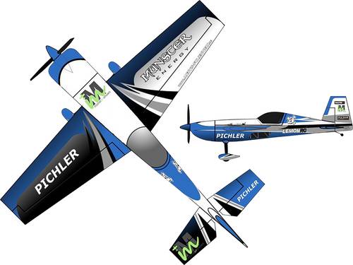 Pichler Extra 330 Münster Energy Blau RC Motorflugmodell Bausatz 840mm von Pichler