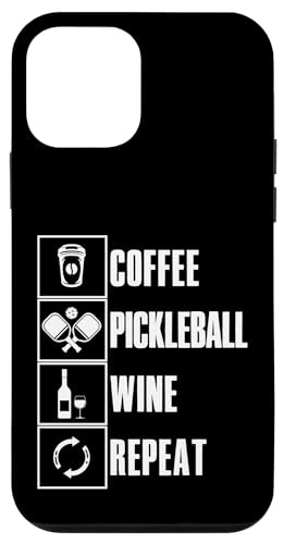 Hülle für iPhone 12 mini Coffee Pickleball Wine Ripeat Spruch für Pickle Ball von Pickleball Accessories Pickle Ball Zubehör Designs