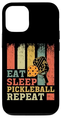 Hülle für iPhone 14 Pro Eat Sleep Pickleball Repeat Retro Love Pickleball im Vintage-Look von Pickleball Player Playing Pickleball Sport Racket