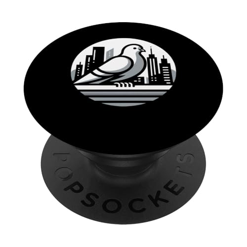 Pigeon New York Herren Retro Sunset Birdwatchers PopSockets mit austauschbarem PopGrip von Pigeon Parade - Bird Watching Fashion