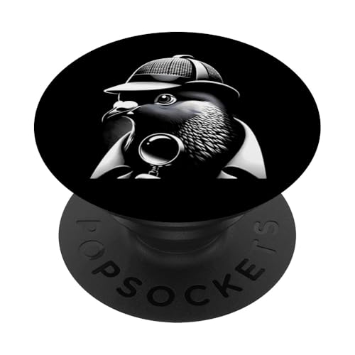 Pigeon Spy Retro Detective Herren Vintage Vogelbeobachter PopSockets mit austauschbarem PopGrip von Pigeon Parade - Bird Watching Fashion