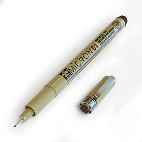 Sakura Pigma Micron – Pigment Fineliner – 0,1 mm – Sepia [12 Stück] von Pigma