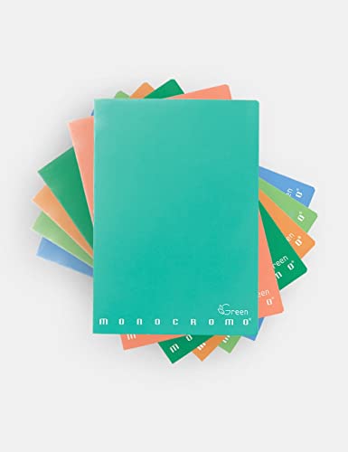 Pigna 02309784M Maxi-Notizbücher Monochrom Green 80 Seiten, Quadrate ohne Rand, 10 Stück von Pigna