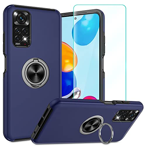 Pilaru Kompatibel mit Xiaomi Redmi Note 11 / Note 11S Hülle, Eingebetteter Ständer Einfach Handyhülle Xiaomi Redmi Note 11S Hülle Starke Stoßfestigkeit Handyhülle Redmi Note 11 Blau von Pilaru