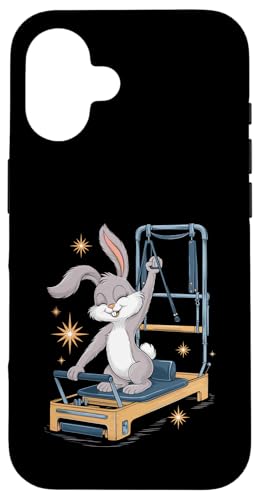 Hülle für iPhone 16 Bunny Rabbit Pilates Workout Übung von Pilates Exercise Enthusiast Workout Gifts