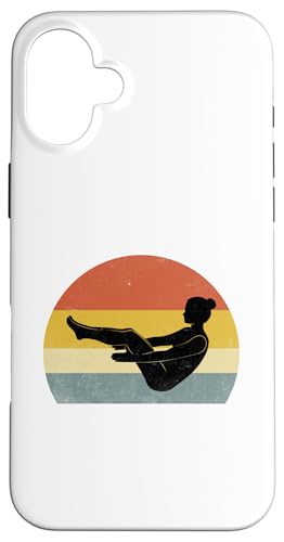 Hülle für iPhone 16 Plus Retro-Silhouette Pilates Workout Übung von Pilates Exercise Enthusiast Workout Gifts