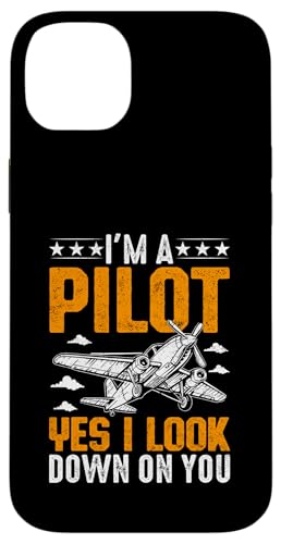 Hülle für iPhone 14 Plus Ich bin Pilot, ja, ich schaue auf dich herab Flugzeug Luftfahrt von Pilot Adventure Airplane Apparel Tee