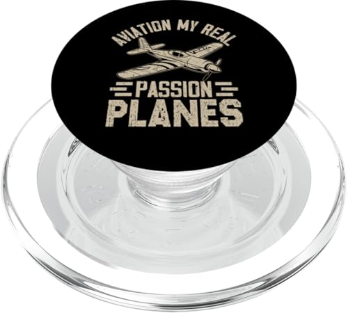 Luftfahrt meine wahre Leidenschaft Flugzeuge PopSockets PopGrip für MagSafe von Pilot Adventure Airplane Apparel Tee