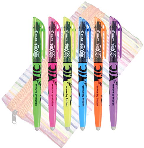 PILOT 6er Set FriXion Light Textmarker (Neon + Tasche) von Pilot Pen