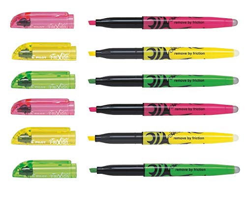 Pilot 4136B4 - Frixion Textmarker Promotion 2x gelb, 2x grün, 2x pink (6er Set, neon sortiert) von Pilot Pen