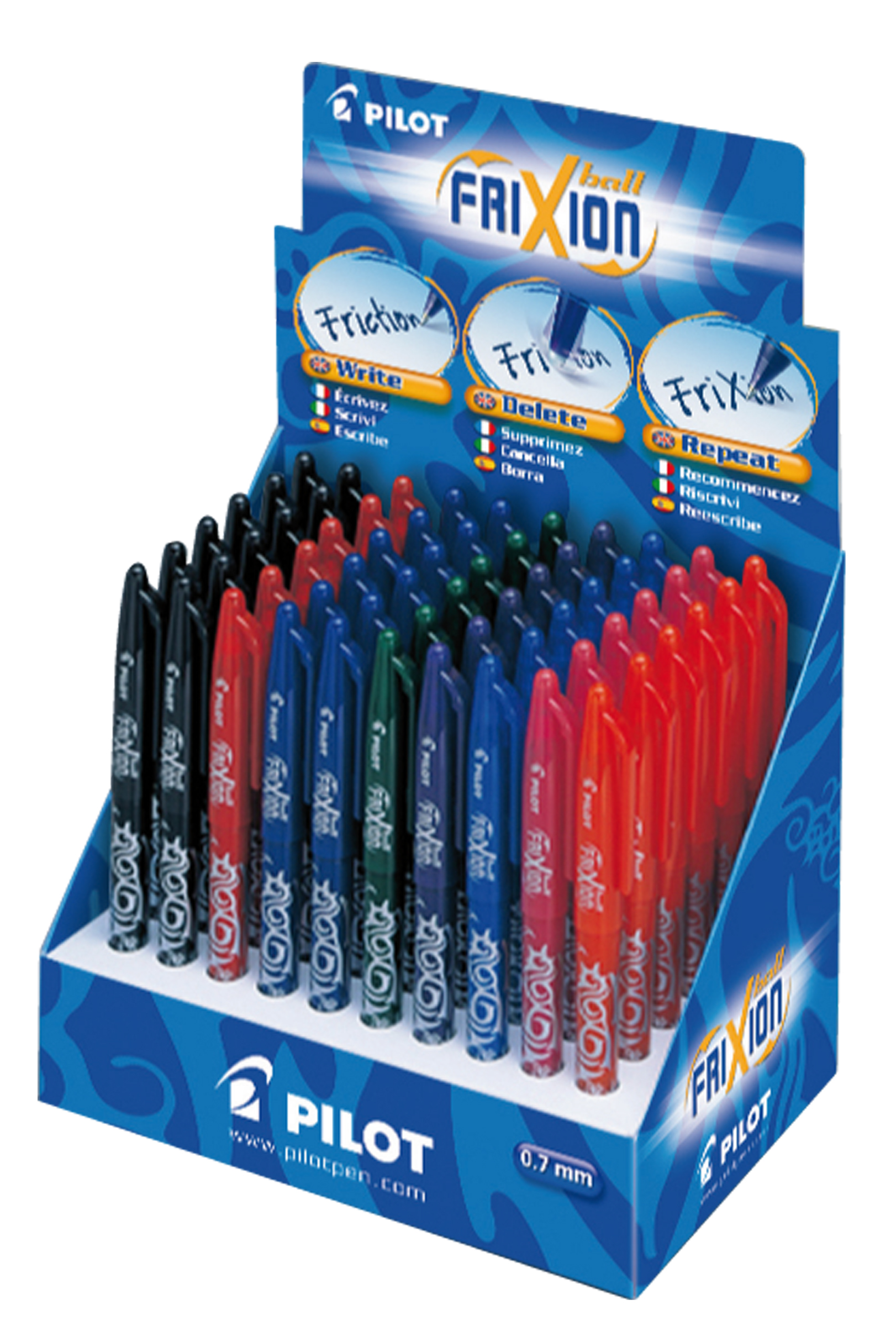 PILOT Tintenroller FRIXION BALL 07, 60er Display von Pilot