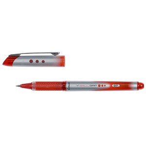 PILOT V-BALL GRIP 07 Tintenroller rot/silber 0,4 mm, Schreibfarbe: rot, 1 St. von Pilot