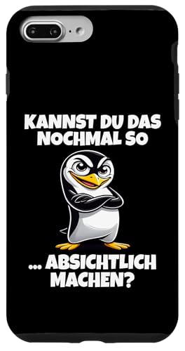 Hülle für iPhone 7 Plus/8 Plus Nochmal Mit Absicht Machen - Cooler Spruch Frecher Pinguin von Pinguin - Coole Sprüche Mit Witz, Charme Und Stil