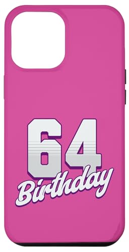 Hülle für iPhone 14 Plus 64. Geburtstag 64 Jahre rosa Mädchen von Pink Birthday Celebration Designs