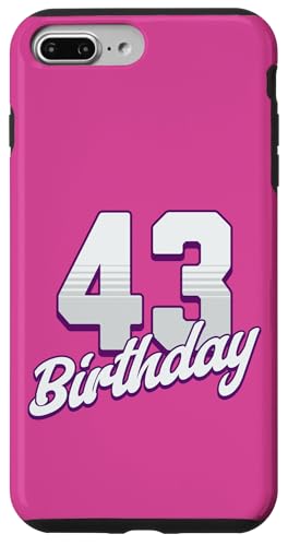 Hülle für iPhone 7 Plus/8 Plus 43. Geburtstag, 43 Jahre, rosa Mädchen von Pink Birthday Celebration Designs