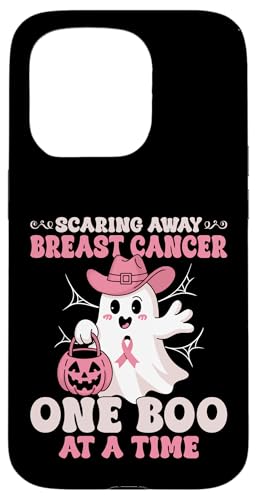 Hülle für iPhone 15 Pro Scaring Away Breast Cancer One Boo At A Time von Pink Breast Cancer Awareness Month Geschenk FIDIMA