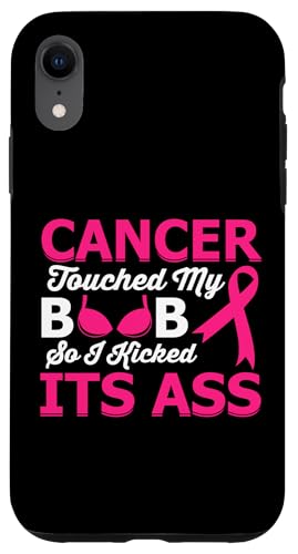 Hülle für iPhone XR Cancer Touched My Boob So I Kicked Its Ass von Pink Breast Cancer Awareness Month Geschenk FIDIMA