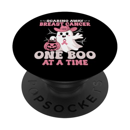 Scaring Away Breast Cancer One Boo At A Time PopSockets Klebender PopGrip von Pink Breast Cancer Awareness Month Geschenk FIDIMA