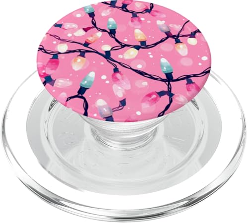 Rosa Weihnachtsbeleuchtung Urlaub PopSockets PopGrip für MagSafe von Pink Christmas Lights Holiday