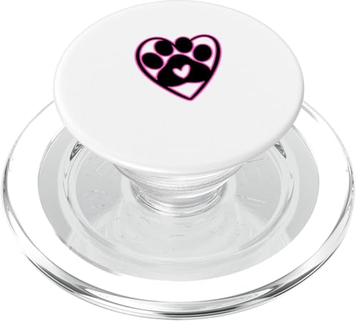 Herzpfotenabdruck: Haustierliebesymbol PopSockets PopGrip für MagSafe von Pink Collar Designs