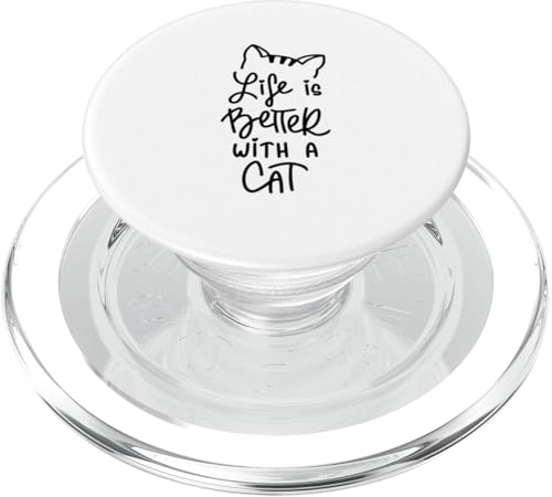 Katzenleben: Katzenliebe minimalistisches Design PopSockets PopGrip für MagSafe von Pink Collar Designs