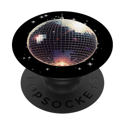 Discoball Club Retro Schwarz und Weiß PopSockets mit austauschbarem PopGrip von Pink Cowgirl Disco