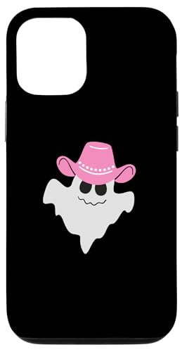 Hülle für iPhone 15 Pro Geist trägt rosafarbenen Cowgirl-Cowboyhut, Retro-Halloween von Pink Cowgirl Disco