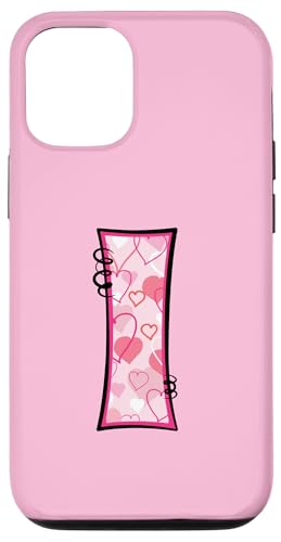 Hülle für iPhone 13 Pro Buchstabe I Rosa Initiale Monogramm Herzen Girly von Pink Name Initial Monogram Designs