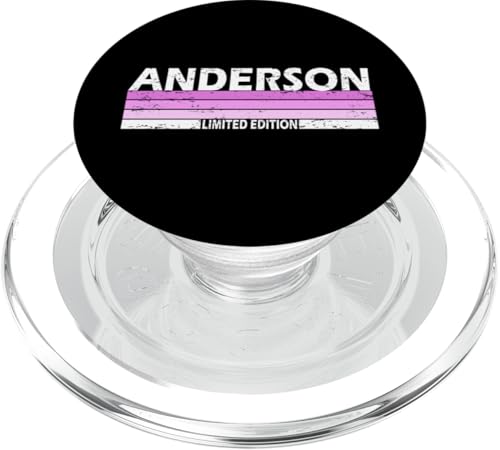 Anderson Nachname Geburtstag Familientreffen 80er 90er Pink Sunset PopSockets PopGrip für MagSafe von Pink Retro Vintage Style Customized Last Name Tee