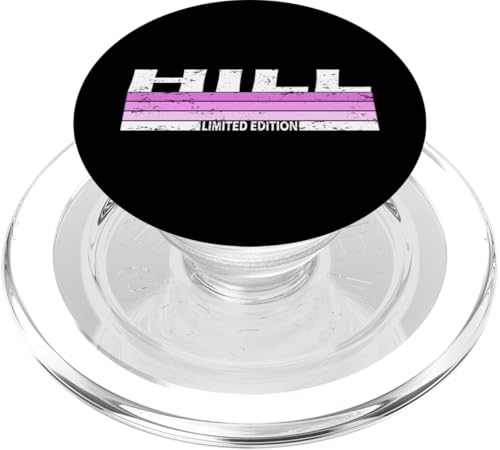 Hill Nachname Geburtstag Familientreffen 80er 90er Pink Sunset PopSockets PopGrip für MagSafe von Pink Retro Vintage Style Customized Last Name Tee