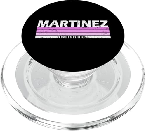 Martinez Nachname Geburtstag Familientreffen 80er 90er Pink Sunset PopSockets PopGrip für MagSafe von Pink Retro Vintage Style Customized Last Name Tee