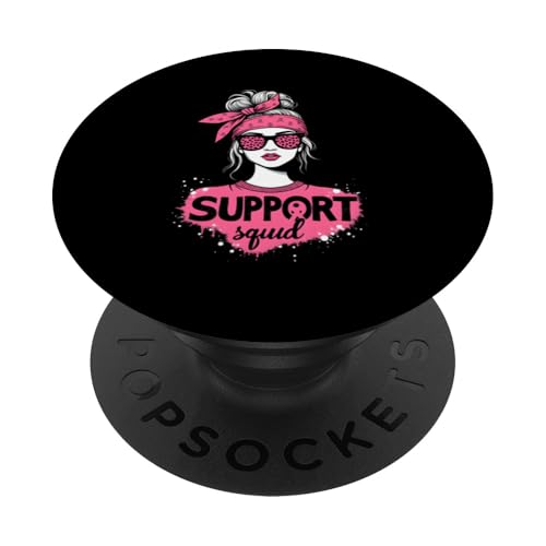 Support Squad Sonnenbrille Pink Ribbon Brustkrebs-Bewusstsein PopSockets Klebender PopGrip von Pink Ribbon Breast Cancer Fighter Support Gifts