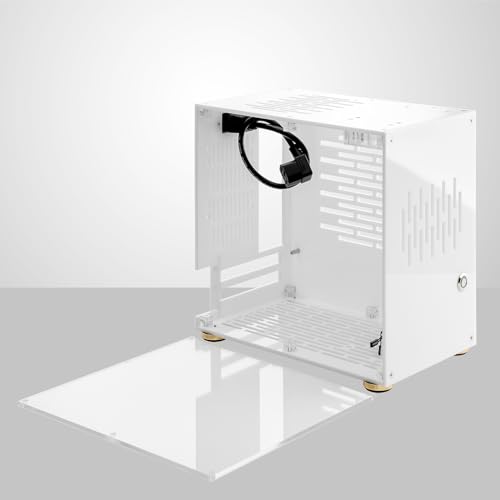 Transparentes Computergehäuse, Kleine Plexi Glas -Shell -Kompakt -PC -Hülle ITX Motherboard 210mm Grafikkarte SFX Netzteil 360 ° Allround Wärme -Dissipationspc -Chassis (White) von Pissente