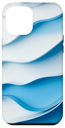 Hülle für iPhone 13 Pro Max Schöne blaue gewellte Linien Ozeanwellen Strandmuster Cool Girly von PixieDustDesigns