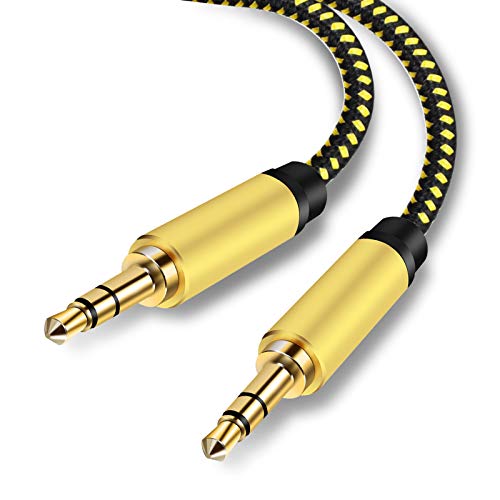 Pkdjfls Aux Kabel 3.5mm Audio Kabel Klinkenkabel für Kopfhörer, Heim/KFZ Stereoanlagen, Smartphones, MP3 Player und Mehr - Nylon (15M/45Feet) von Pkdjfls